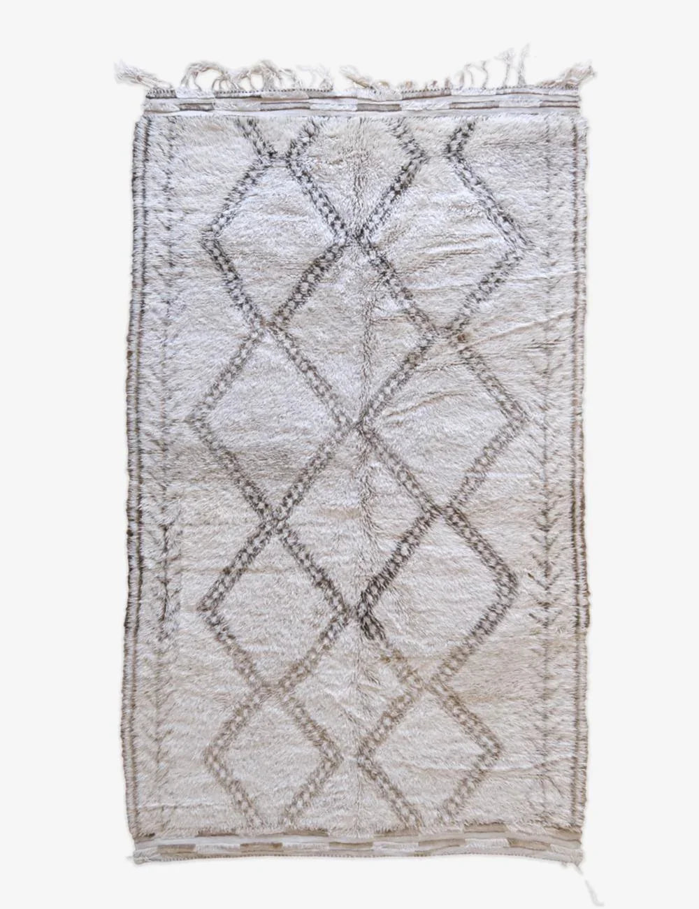 1960s Moroccan Beni Ourain Wool Rug 10.6 x 6.1 ft / 322 x 188 cm - Surcoma