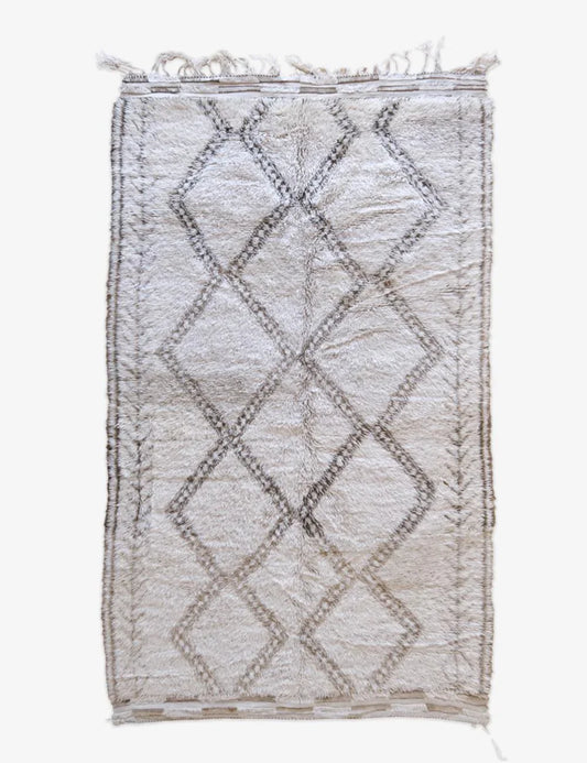 1960s Moroccan Beni Ourain Wool Rug 10.6 x 6.1 ft / 322 x 188 cm - Surcoma