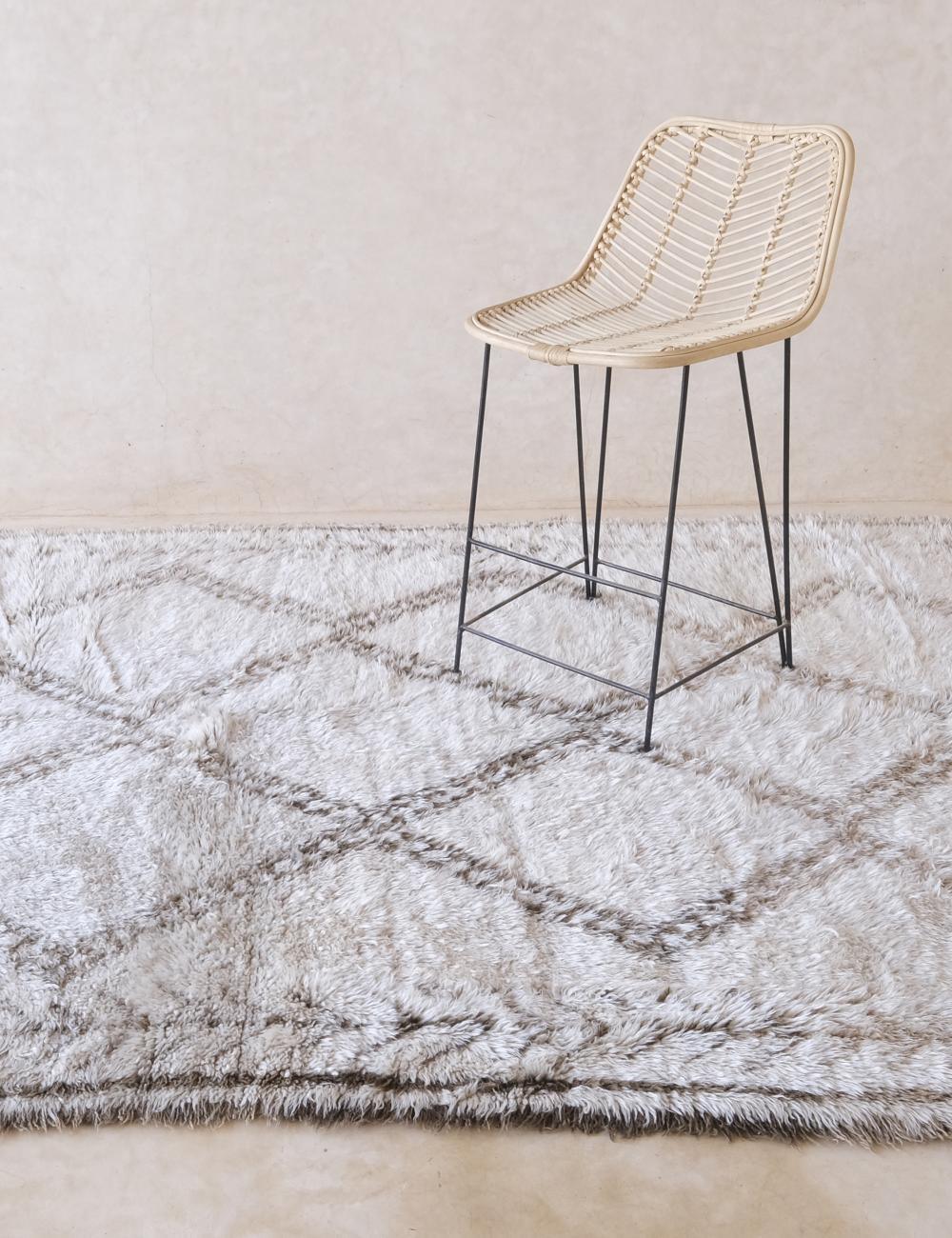 1960s Moroccan Beni Ourain Wool Rug 10.6 x 6.1 ft / 322 x 188 cm - Surcoma