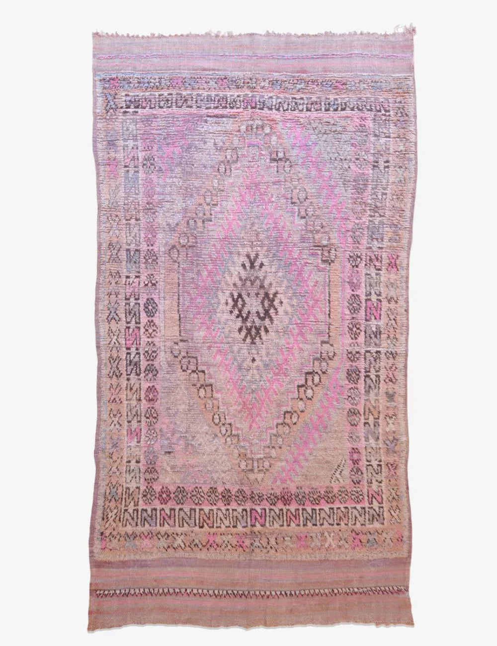 1960s Moroccan Handwoven Tribal Wool Rug 11 x 5.45 ft / 334 x 166 cm - Surcoma