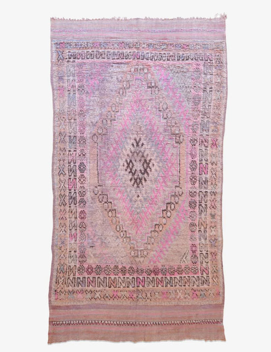 1960s Moroccan Handwoven Tribal Wool Rug 11 x 5.45 ft / 334 x 166 cm - Surcoma
