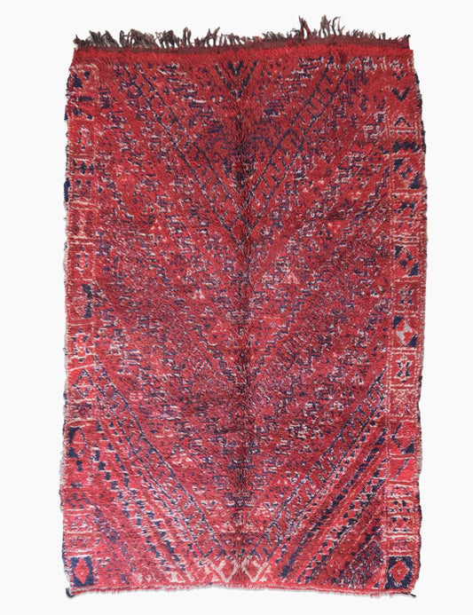 Vintage Red Berber Rug with Tribal Pattern 10 x 6.3 ft / 305 x 192 cm - Surcoma