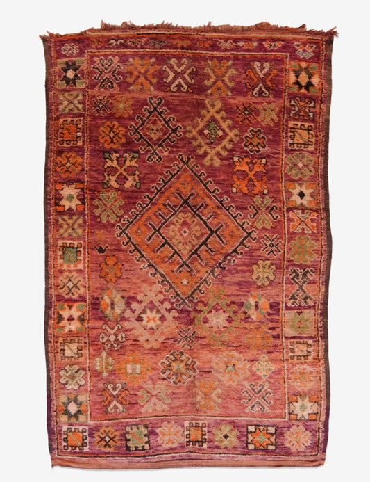 1970s Moroccan Boujaad Wool Rug 9.8 x 5.9 ft / 300 x 180 cm - Surcoma