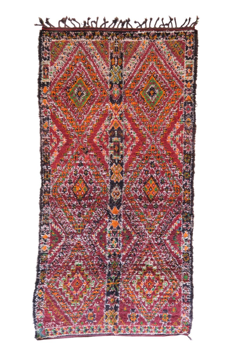 1970s Moroccan Collector Wool Rug 13.5 x 6.3 ft / 410 x 192 cm - Surcoma