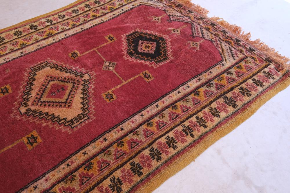 1970s Moroccan Handknotted Taznakht Rug 12 x 5.31 ft / 366 x 162 cm - Surcoma