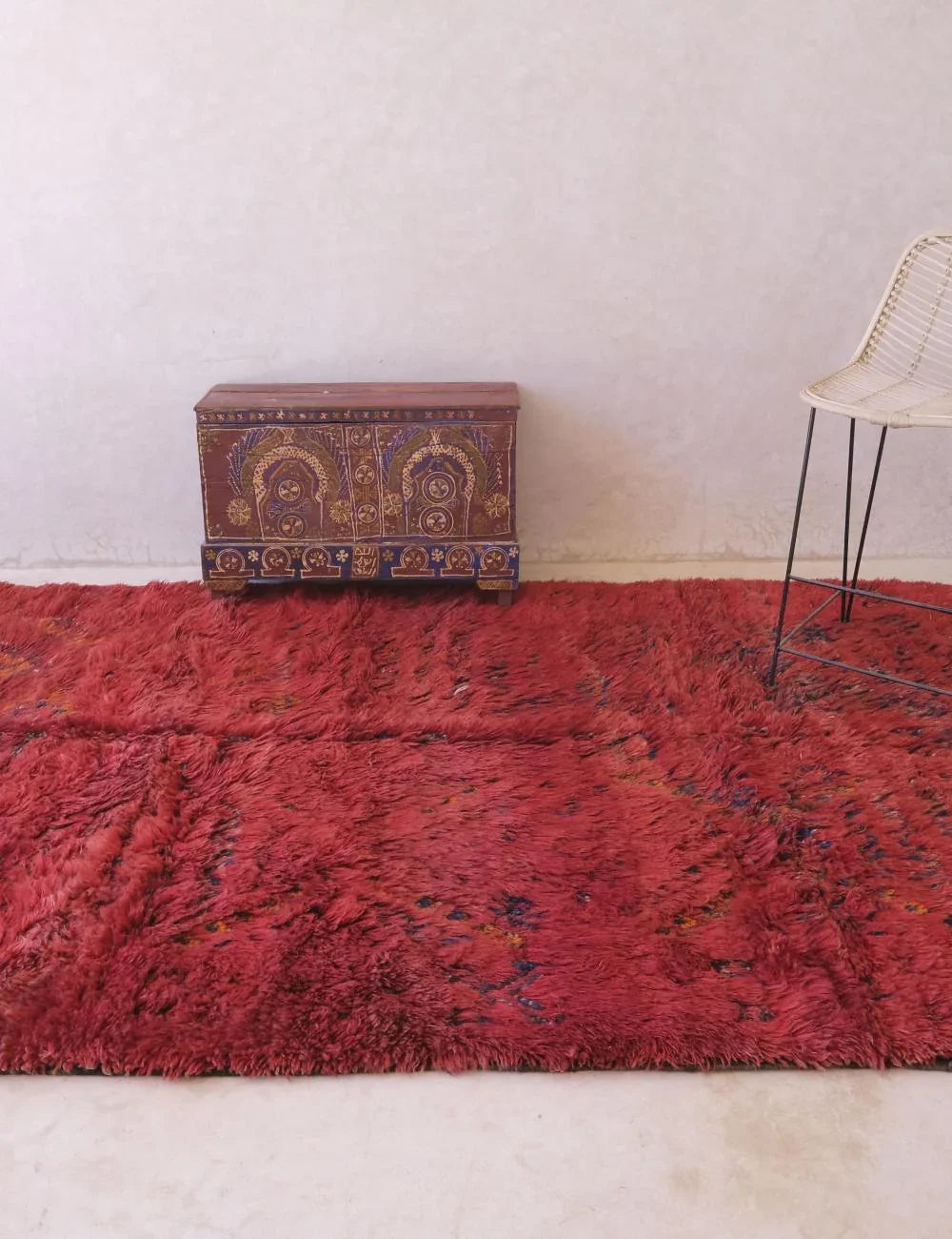 Moroccan Red Zayan Wool Rug 9.5 x 5.7 ft / 289 x 174 cm - Surcoma
