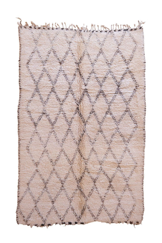 1980s Moroccan Beni Ourain Wool Rug 9.8 x 6.3 ft / 299 x 192 cm - Surcoma