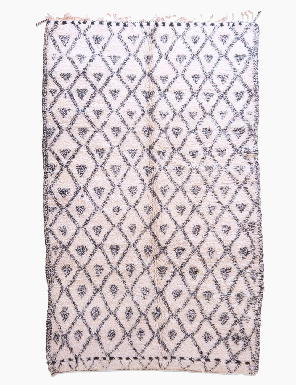 Vintage Beni Ourain Rug with Diamond Pattern 10.9 x 6.3 ft / 332 x 193 cm - Surcoma