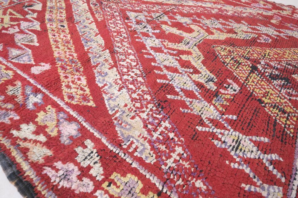 Moroccan Berber Red Wool Rug 5.9 x 5.7 ft / 180 x 175 cm - Surcoma