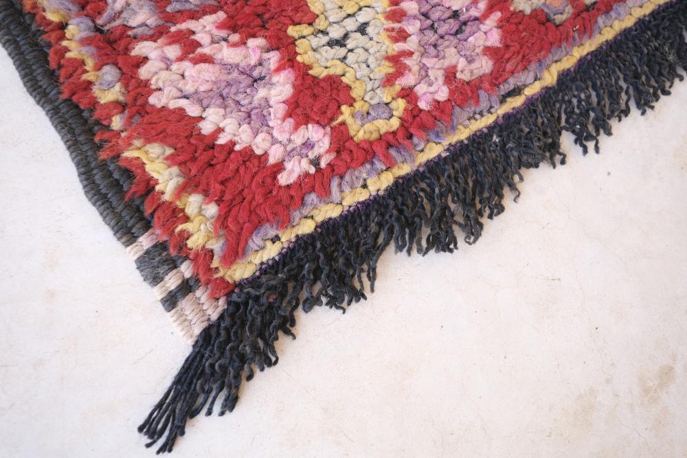 Moroccan Berber Red Wool Rug 5.9 x 5.7 ft / 180 x 175 cm - Surcoma
