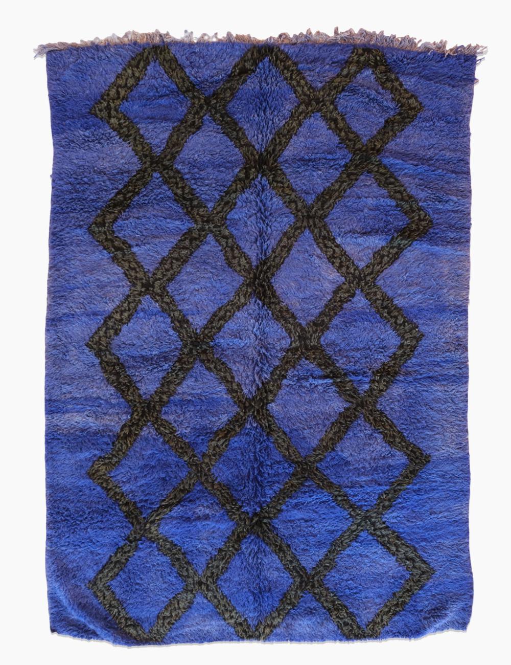 Indigo Blue Moroccan Rug 10.6 x 7.1 ft / 322 x 218 cm - Surcoma