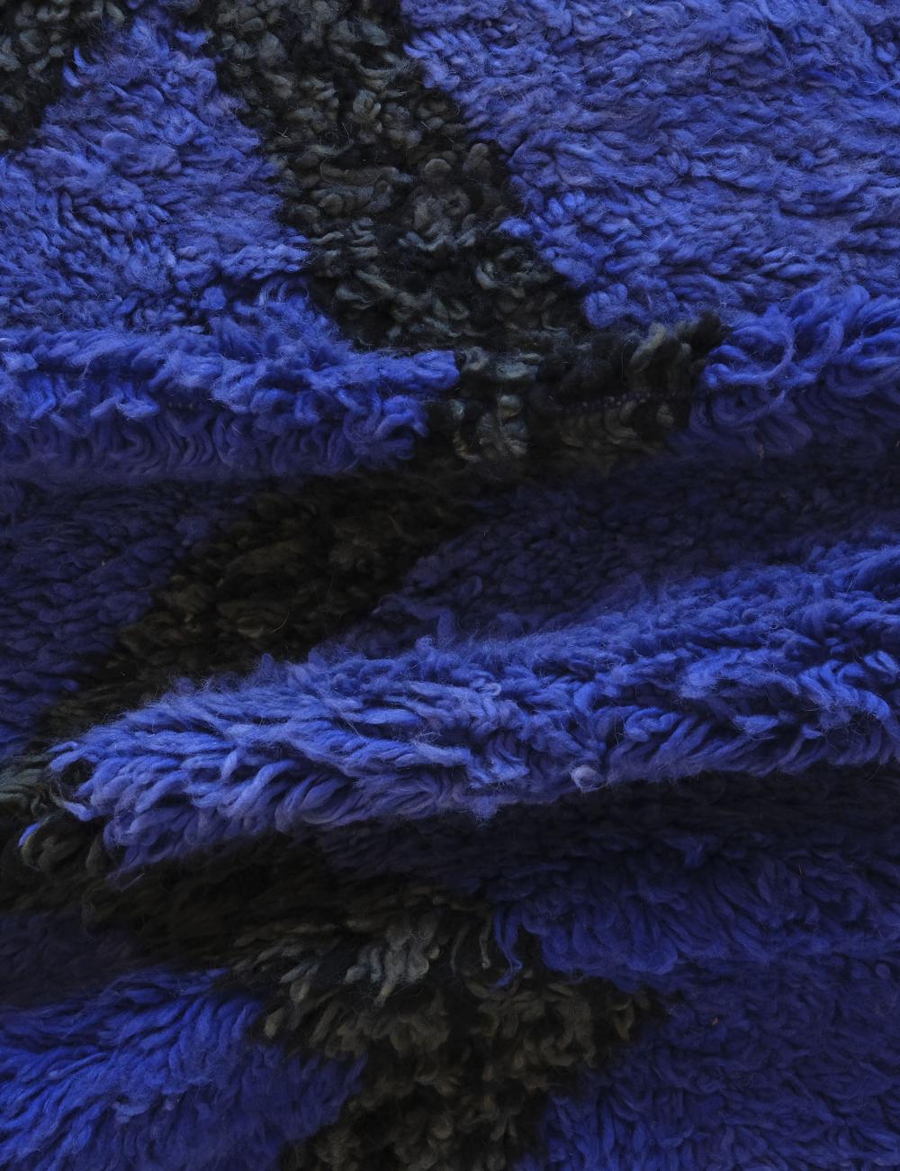 Indigo Blue Moroccan Rug 10.6 x 7.1 ft / 322 x 218 cm - Surcoma