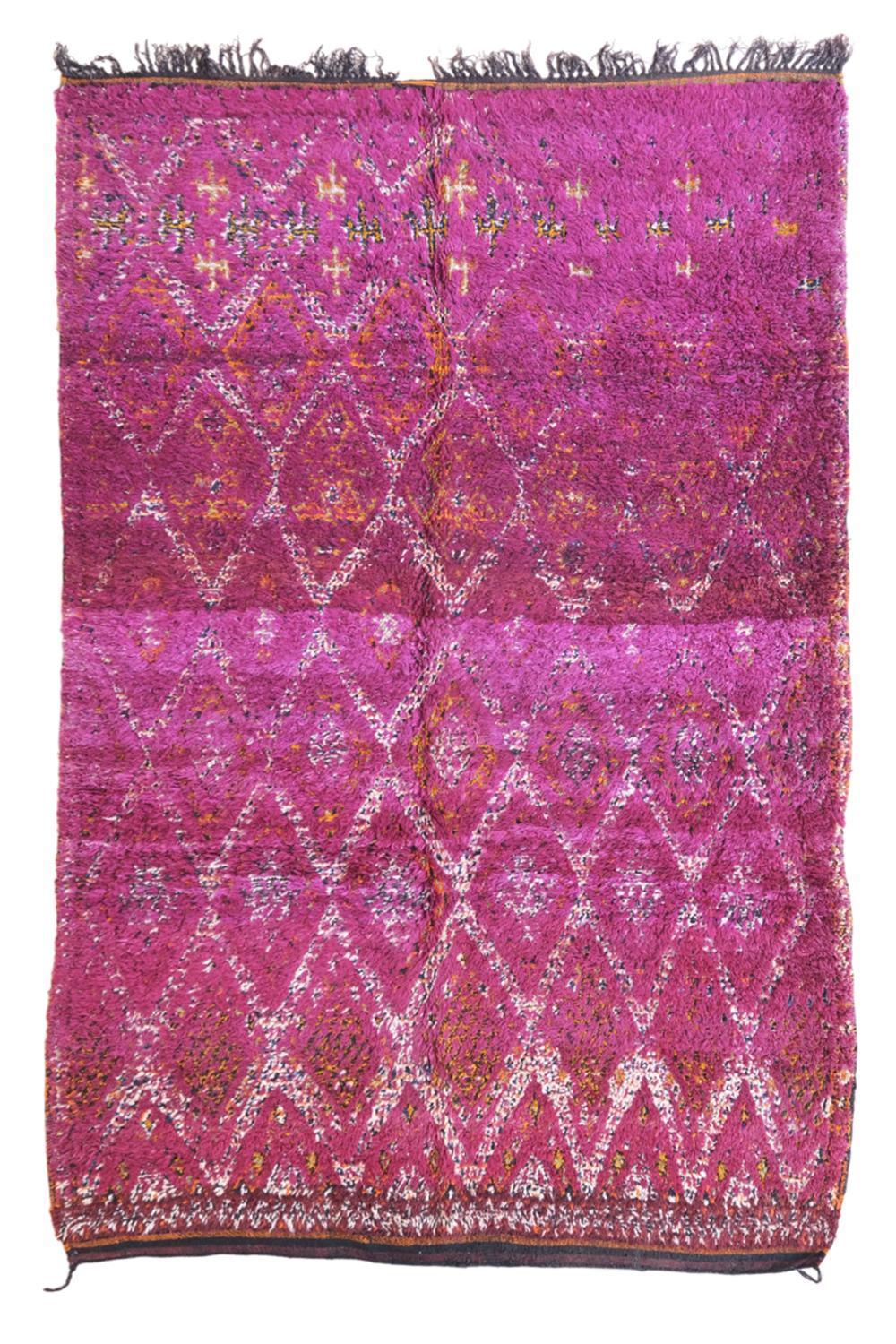 Moroccan Beni M'Guild Purple Wool Rug 9.6 x 6.3 ft / 294 x 192 cm - Surcoma