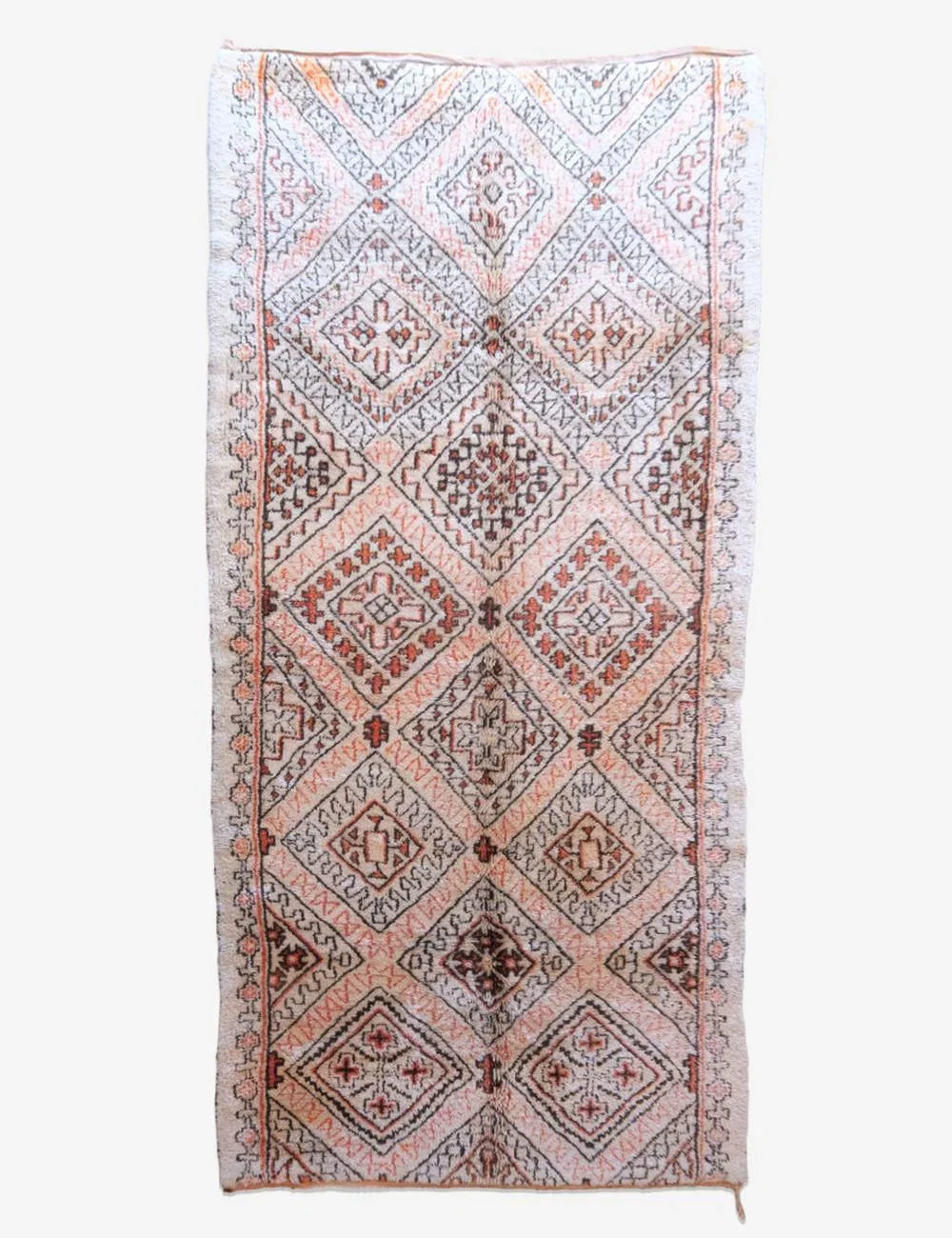 Moroccan Collector Beni Ourain Wool Rug 14.1 x 6.3 ft / 429 x 192 cm - Surcoma