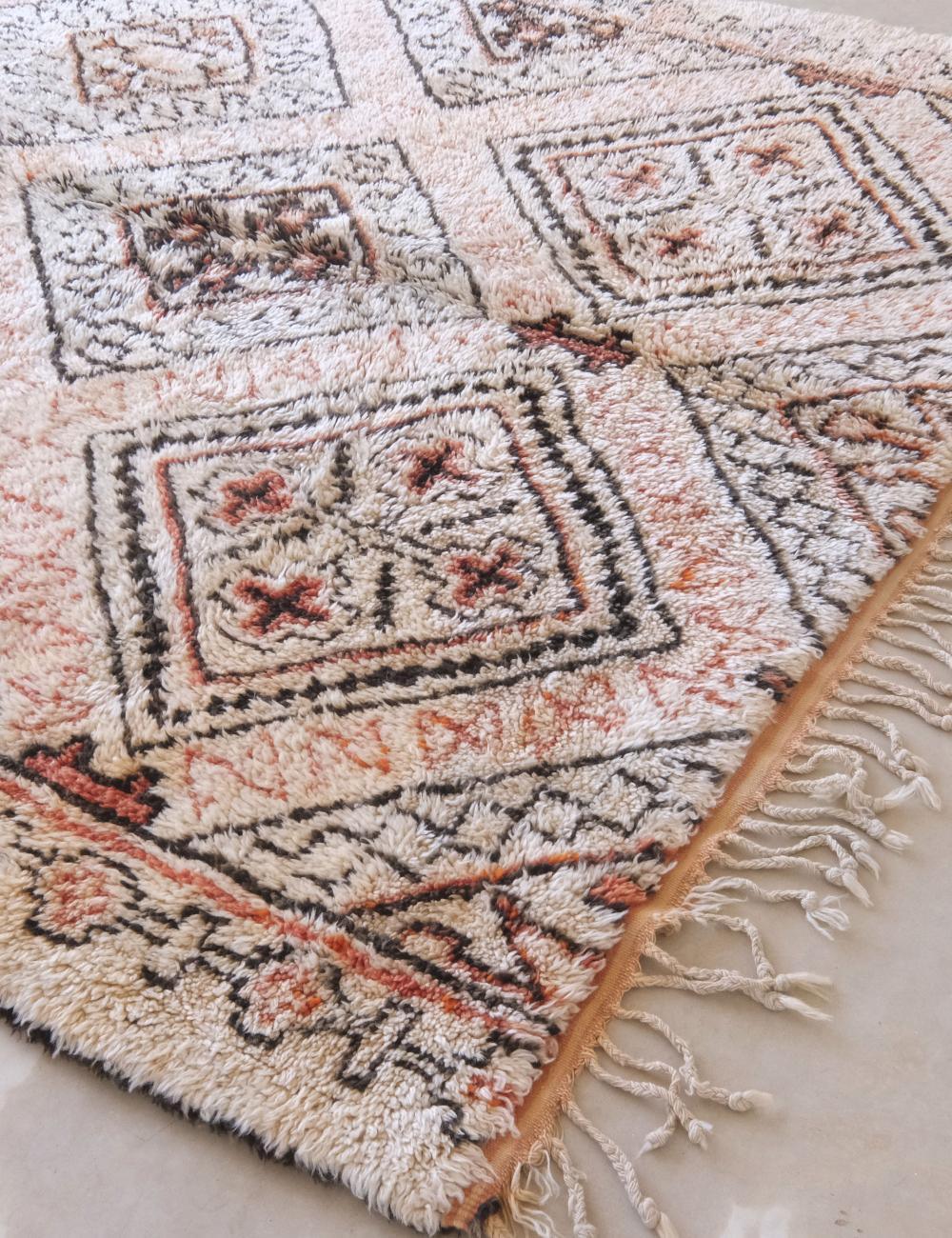 Moroccan Collector Beni Ourain Wool Rug 14.1 x 6.3 ft / 429 x 192 cm - Surcoma