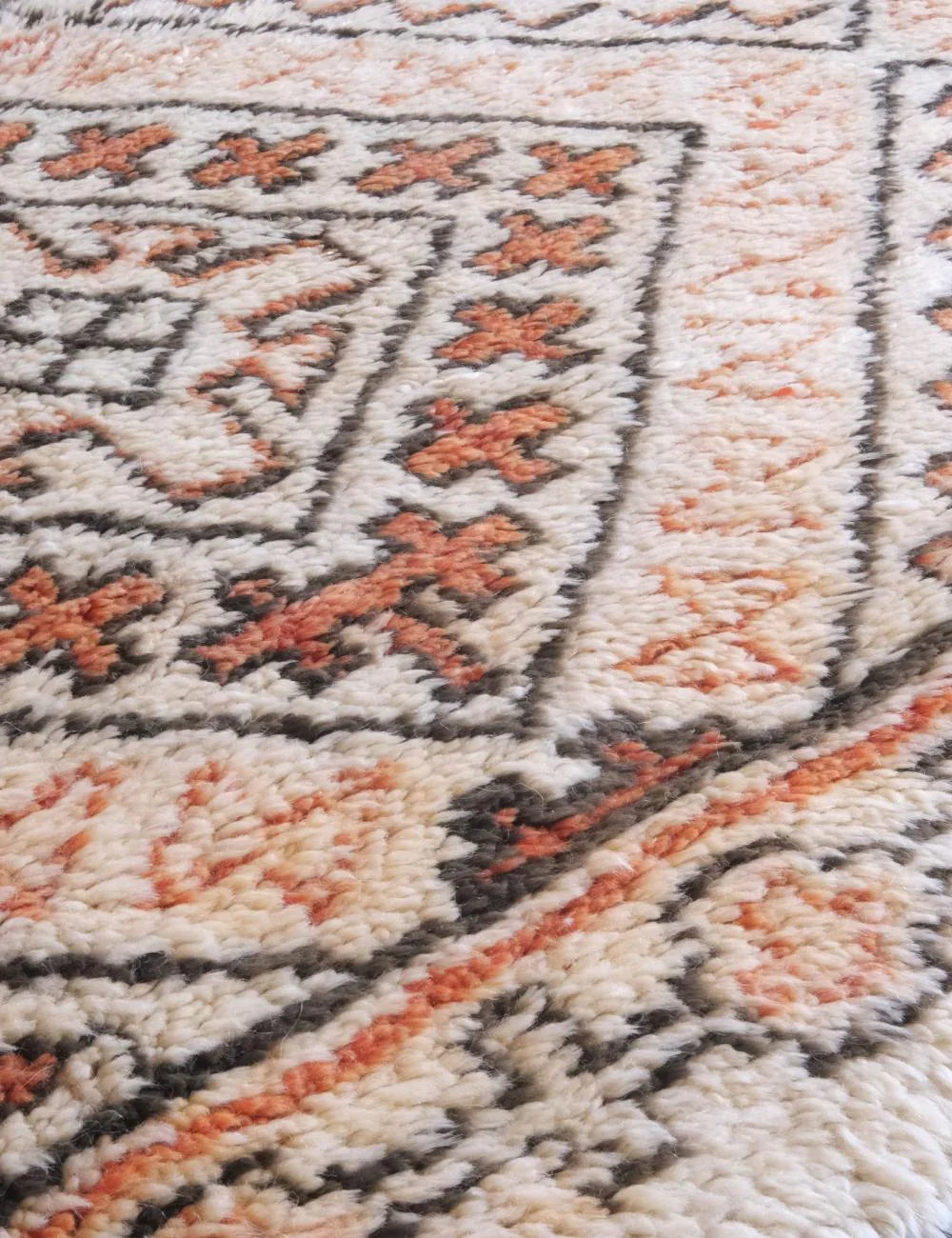Moroccan Collector Beni Ourain Wool Rug 14.1 x 6.3 ft / 429 x 192 cm - Surcoma