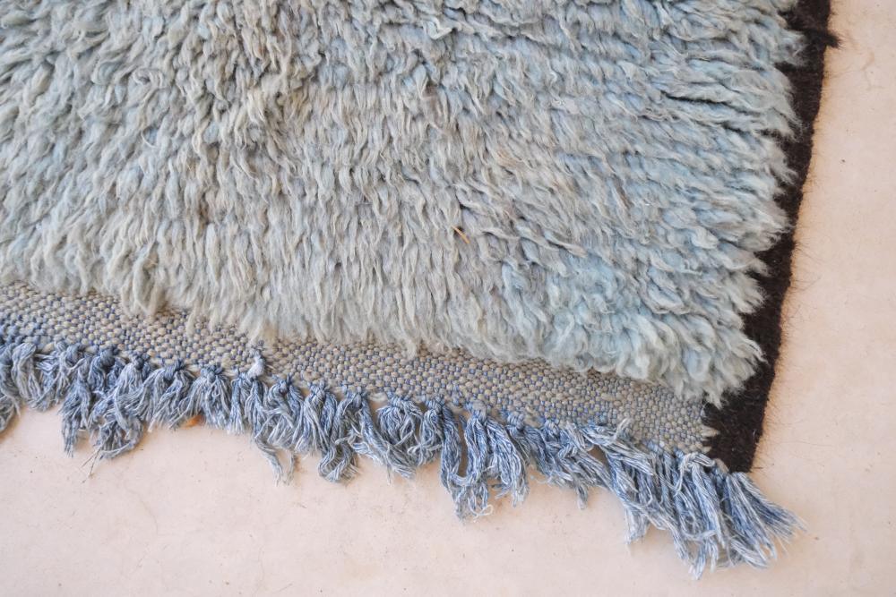 Moroccan Solid Green Beni M'Guild Wool Rug 8.4 x 5.9 ft / 257 x 181 cm - Surcoma