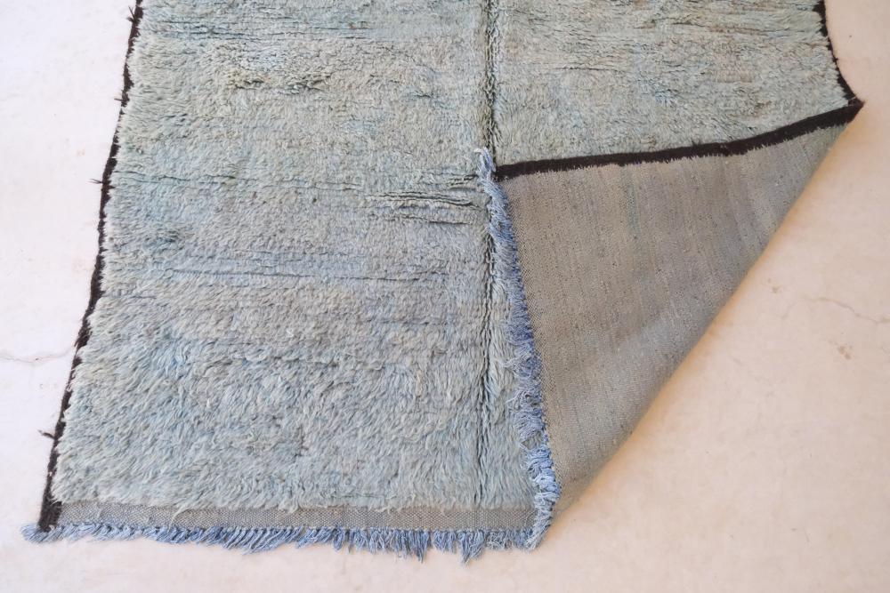 Moroccan Solid Green Beni M'Guild Wool Rug 8.4 x 5.9 ft / 257 x 181 cm - Surcoma