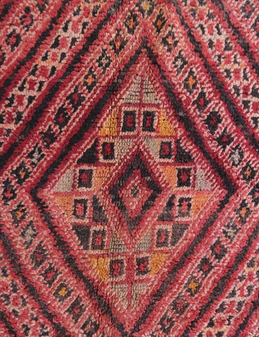 1980s Moroccan Collectible Red Wool Rug 11.2 x 6.5 ft / 341 x 200 cm - Surcoma
