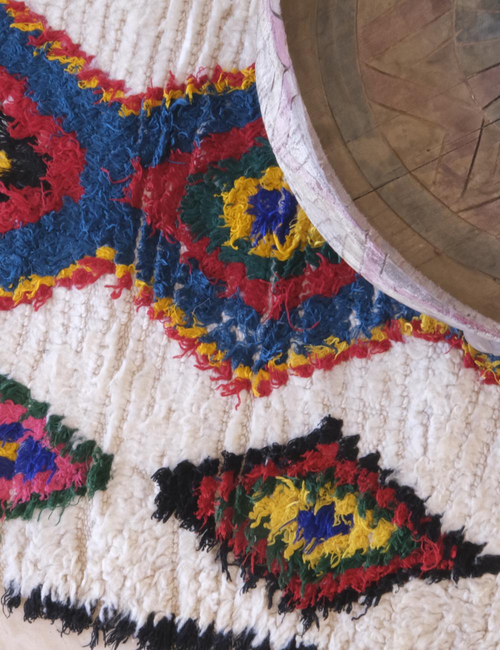 Colorful 1990s Moroccan Azilal Rug 6.3 x 2.4 ft / 192 x 75 cm - Surcoma