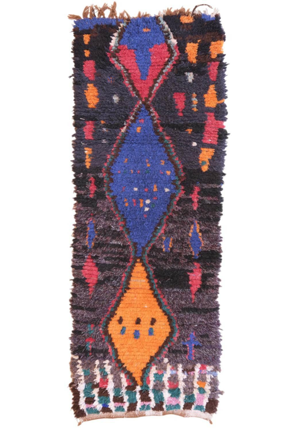 Moroccan Colorful Abstract Runner Rug 9 x 3.2 ft / 273 x 98 cm - Surcoma