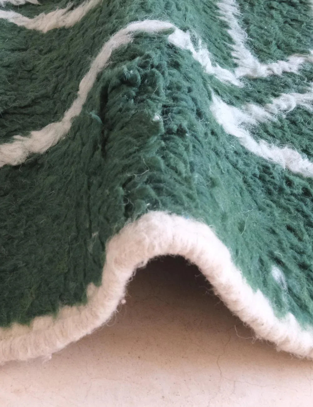 Dark Green Moroccan Wool Rug 9.6 x 8.3 ft / 293 x 253 cm - Surcoma