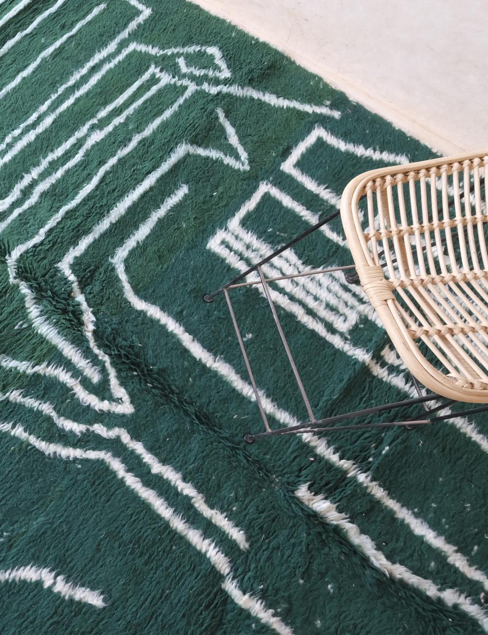Custom Green Abstract Moroccan Rug - Forma 64
