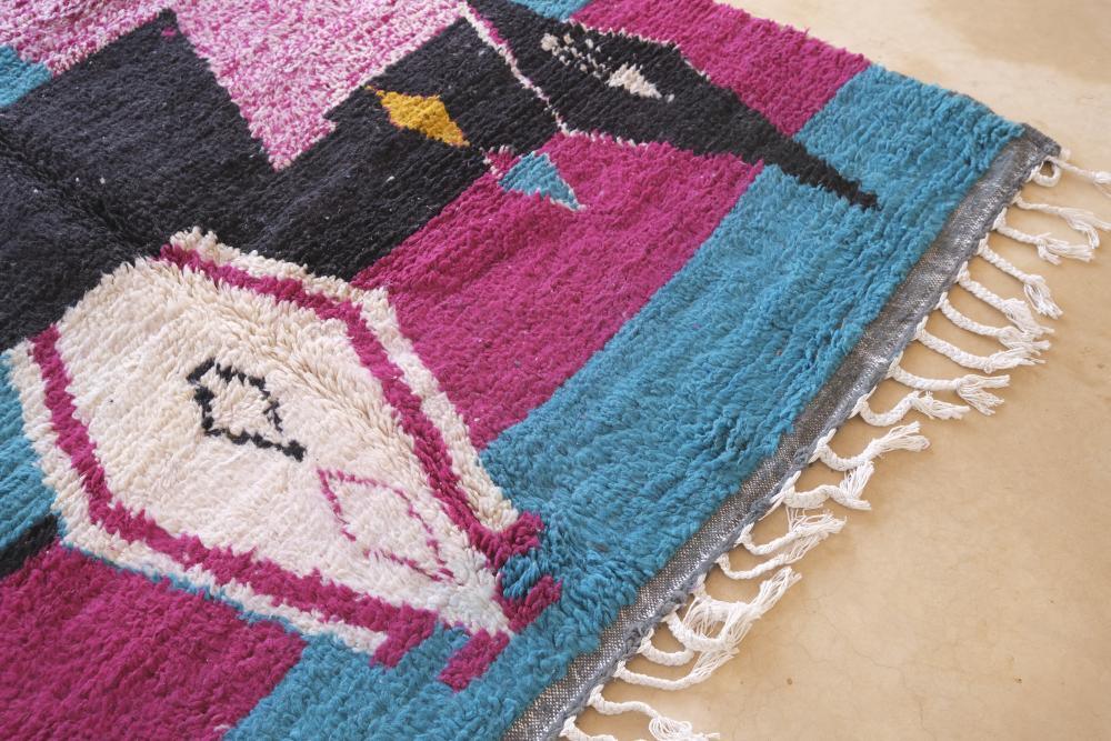 Moroccan Abstract Colorful Wool Rug 9.4 x 6.7 ft / 285 x 205 cm - Surcoma