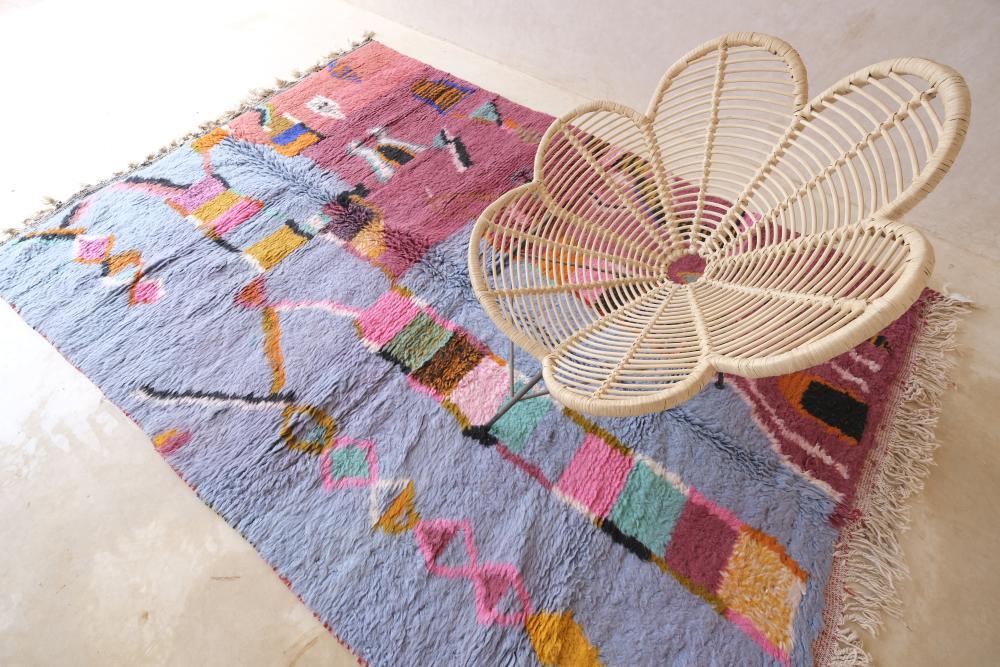 Moroccan Abstract Boujad Wool Rug 9.5 x 6.6 ft / 290 x 202 cm - Surcoma