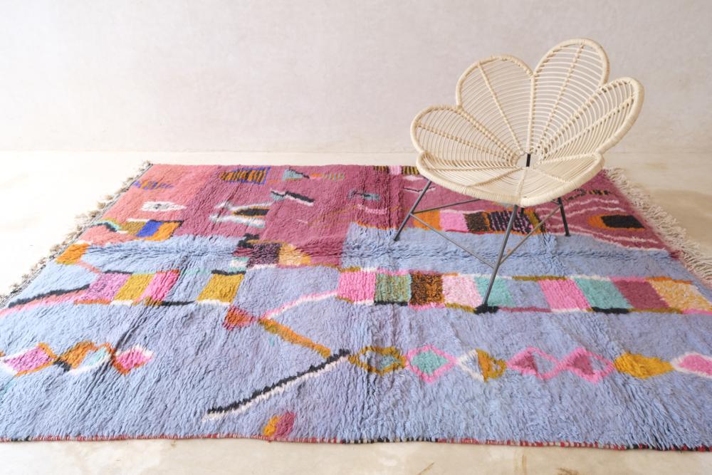 Moroccan Abstract Boujad Wool Rug 9.5 x 6.6 ft / 290 x 202 cm - Surcoma