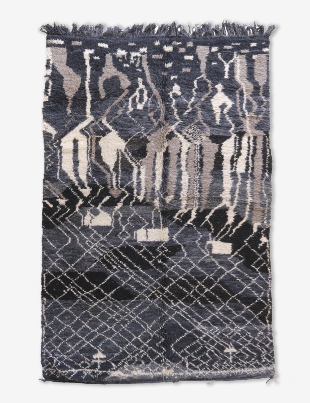 Moroccan Abstract Wool Rug 9.1 x 5.6 ft / 278 x 173 cm - Surcoma