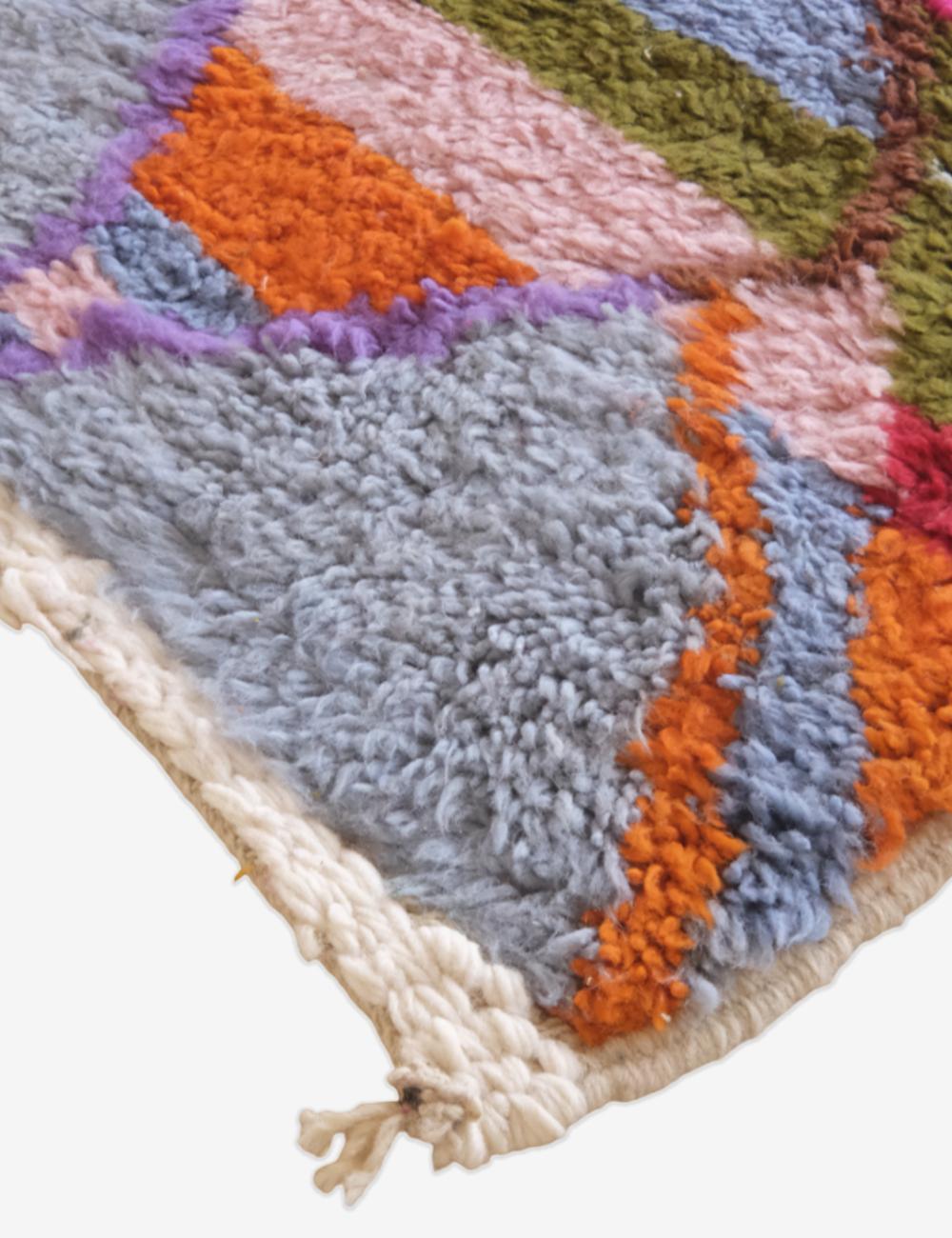Moroccan Abstract Wool Rug 8.5 x 7.1 ft / 260 x 218 cm - Surcoma