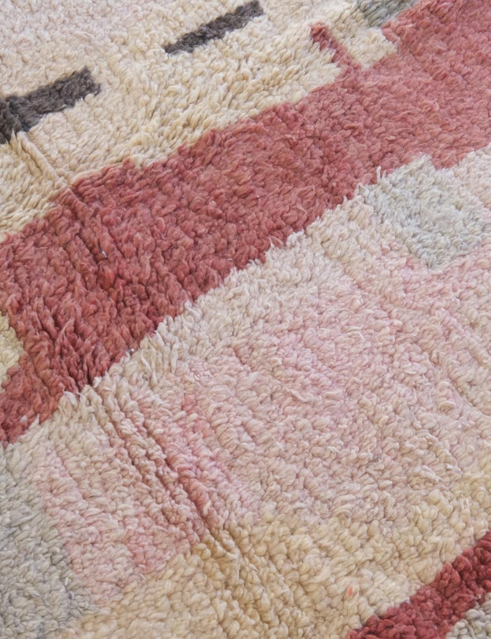 Small Moroccan Abstract Wool Rug 6.2 x 5.1 ft / 188 x 157 cm - Surcoma