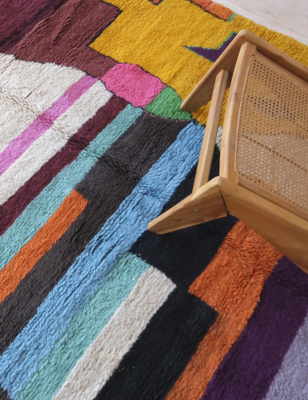 Moroccan Abstract Wool Rug 9.4 x 6.9 ft / 287 x 211 cm - Surcoma