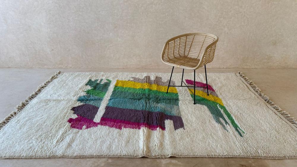 Moroccan Abstract Wool Rug 9.8 x 6.6 ft / 298 x 203 cm - Surcoma