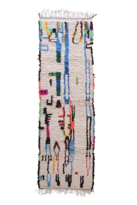 2020s Moroccan Azilal Runner Rug 9.4 x 2.8 ft / 288 x 87 cm - Surcoma