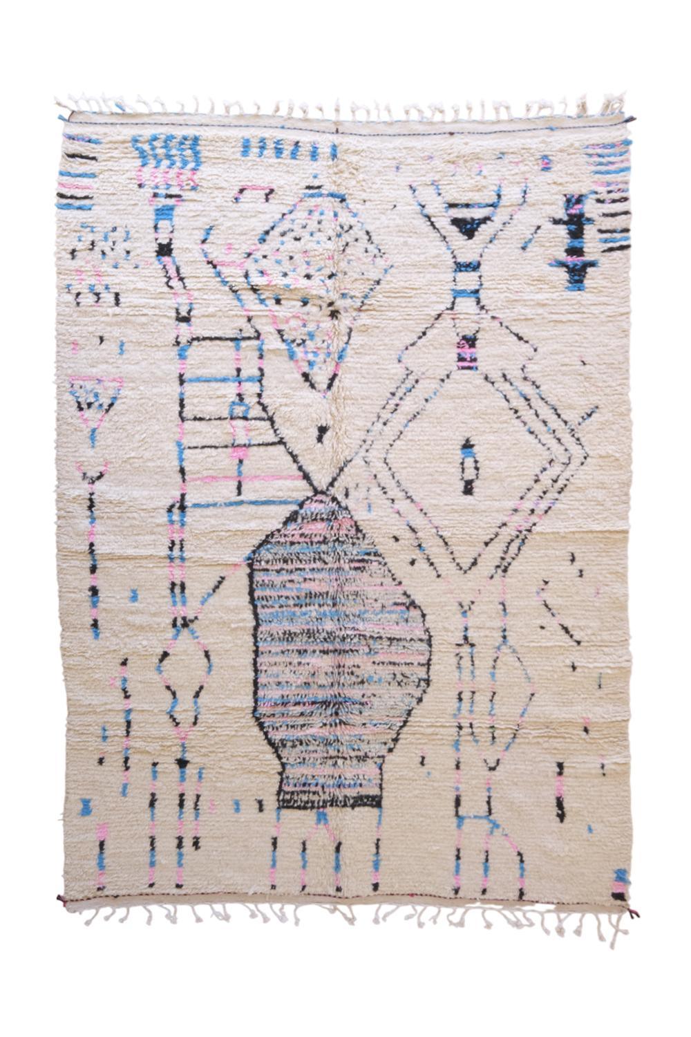 Moroccan Azilal Wool Rug 9.5 x 6.3 ft / 291 x 193 cm - Surcoma
