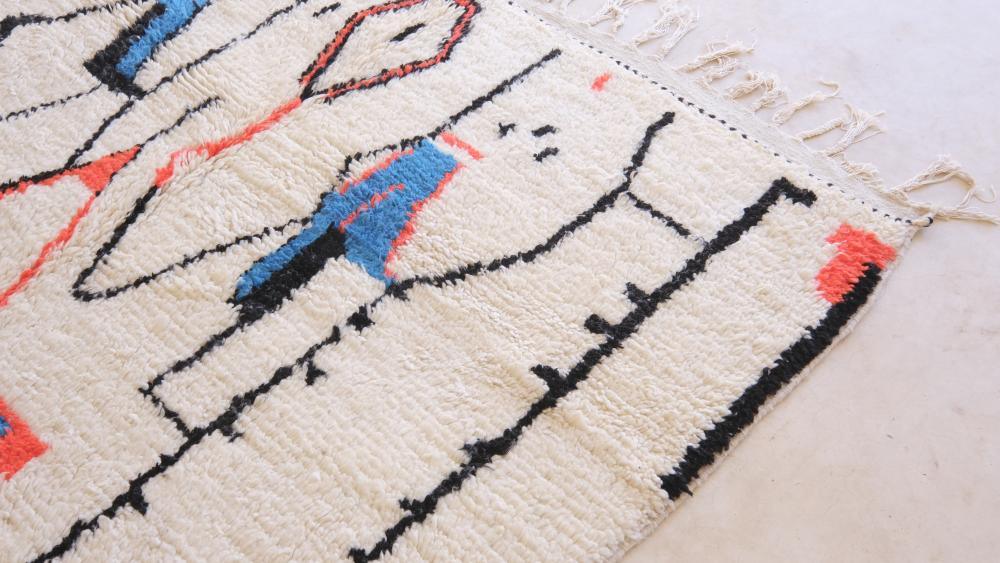 Moroccan Azilal Wool Rug 9.5 x 6.4 ft / 290 x 196 cm - Surcoma