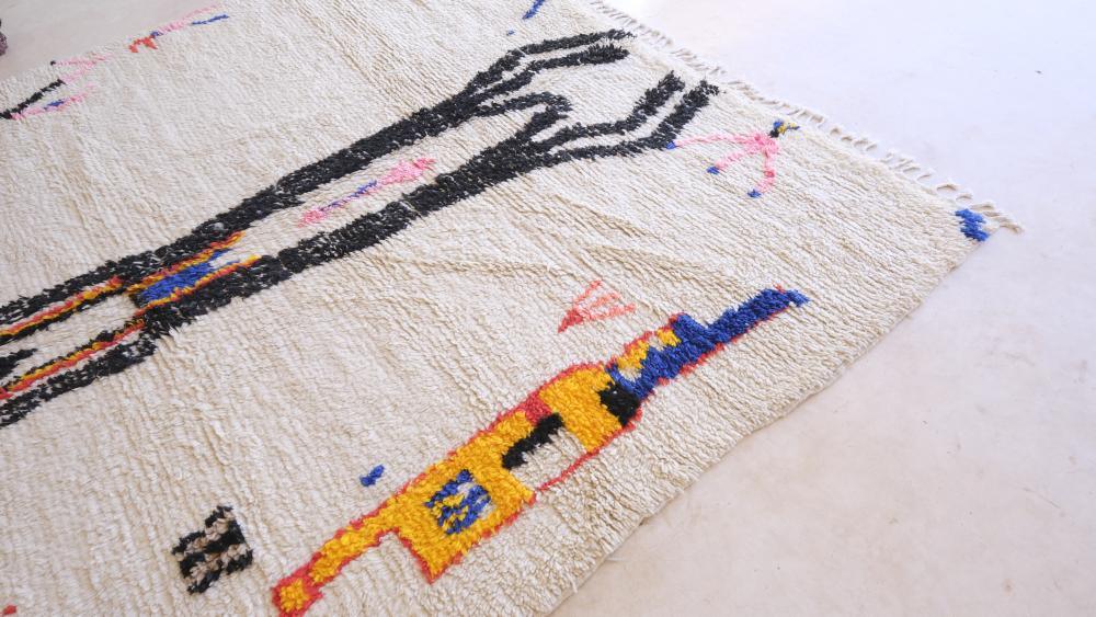 Moroccan Azilal Wool Rug 10.8 x 7.6 ft / 328 x 233 cm - Surcoma