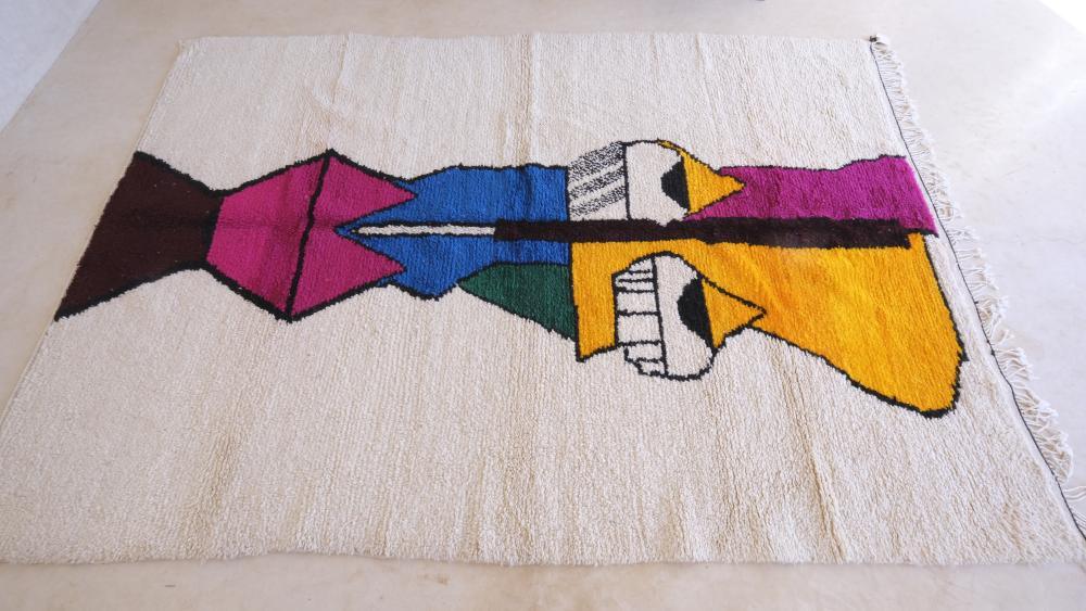 Moroccan Azilal Wool Rug 9.1 x 6.3 ft / 278 x 192 cm - Surcoma