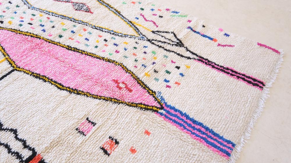 Moroccan Azilal Wool Rug 9.9 x 6.3 ft / 302 x 193 cm - Surcoma