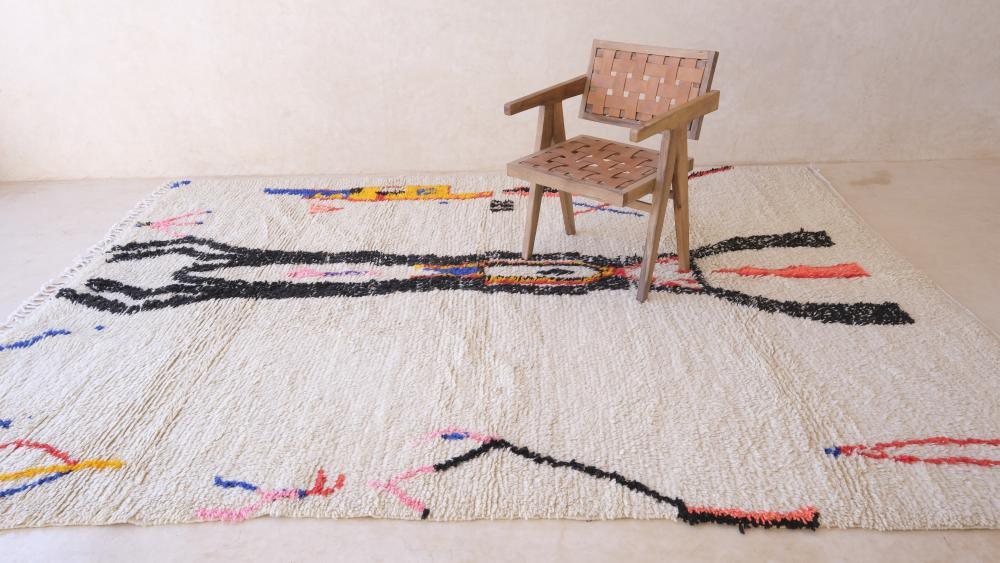 Moroccan Azilal Wool Rug 10.8 x 7.6 ft / 328 x 233 cm - Surcoma