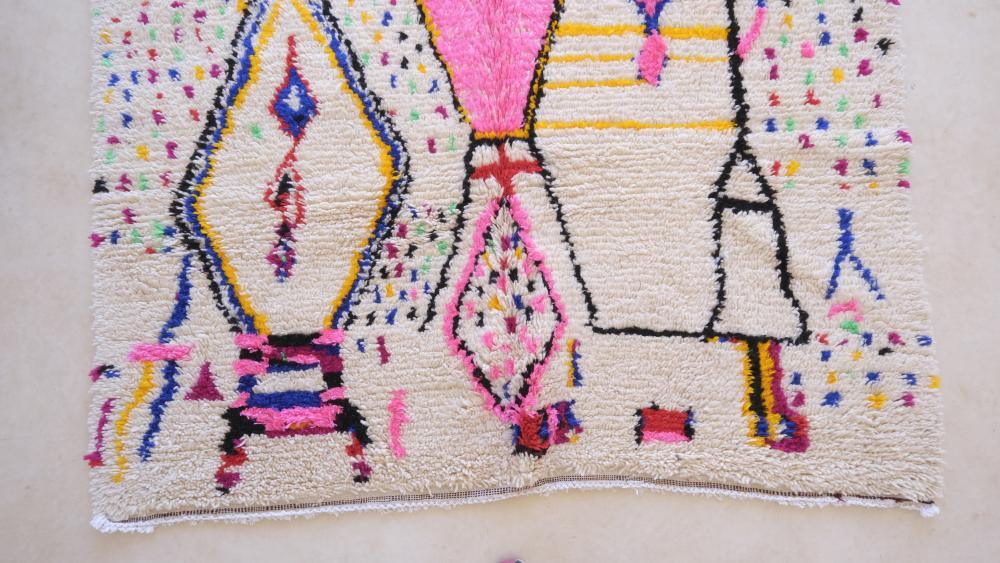 2020s Moroccan Azilal Neon Rug 8.8 x 5.91 ft / 269 x 180 cm - Surcoma