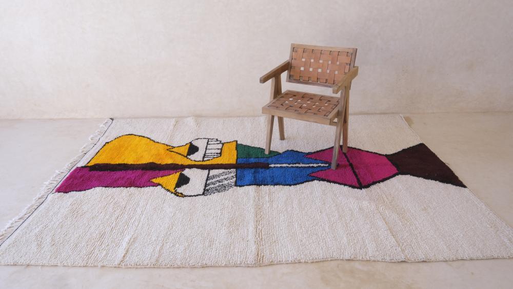 Moroccan Azilal Wool Rug 9.1 x 6.3 ft / 278 x 192 cm - Surcoma