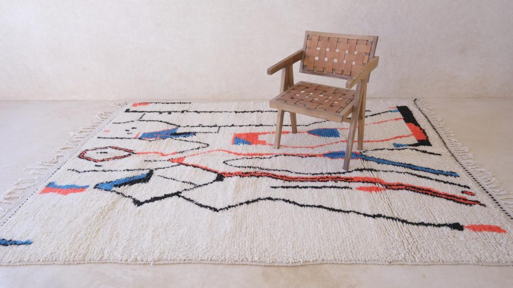 Moroccan Azilal Wool Rug 9.5 x 6.4 ft / 290 x 196 cm - Surcoma