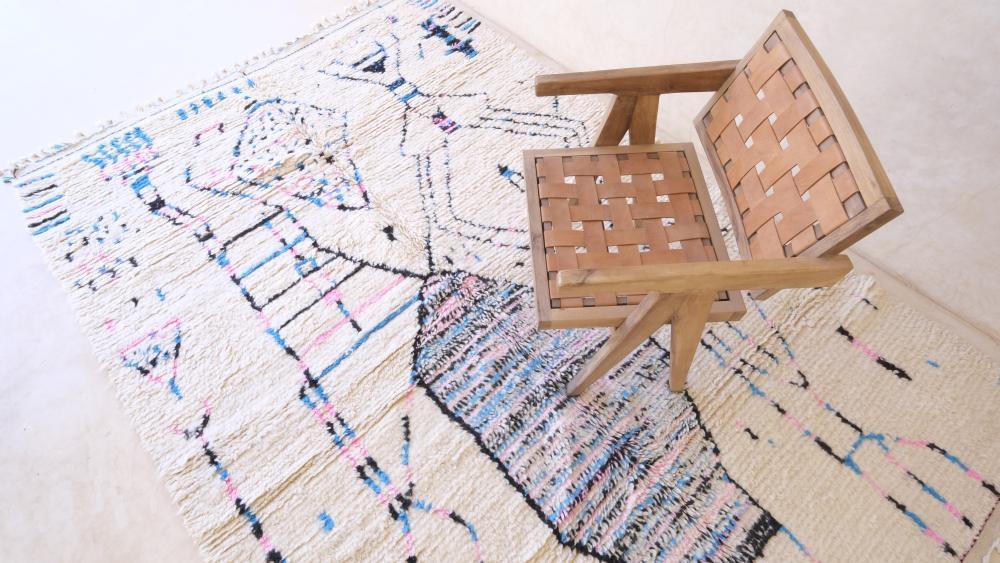 Moroccan Azilal Wool Rug 9.5 x 6.3 ft / 291 x 193 cm - Surcoma