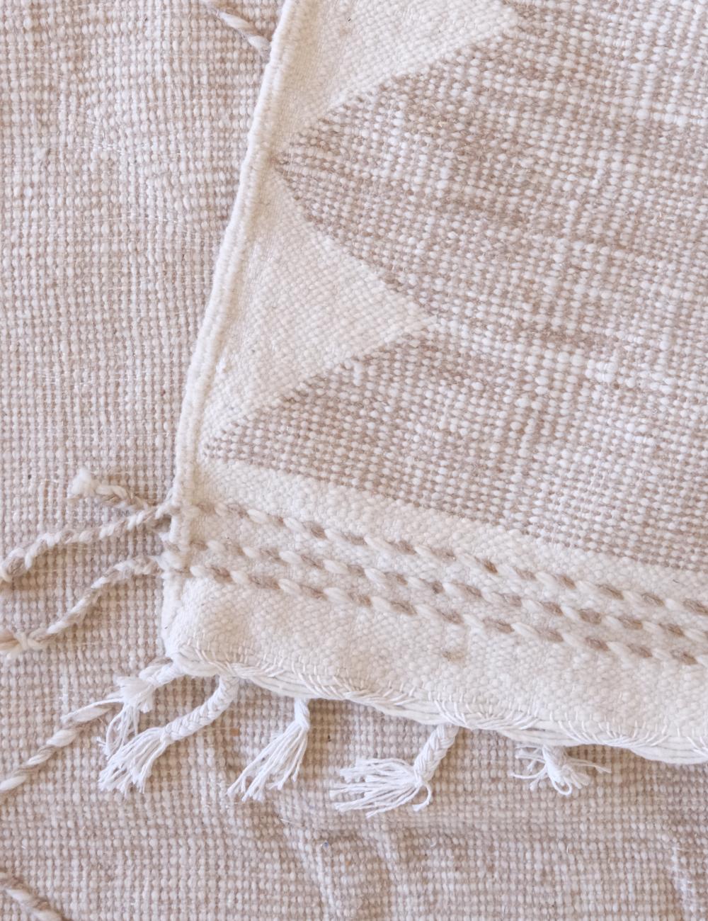 Moroccan Beige Kilim Zanafi 10.6 x 6.3 ft / 324 x 193 cm