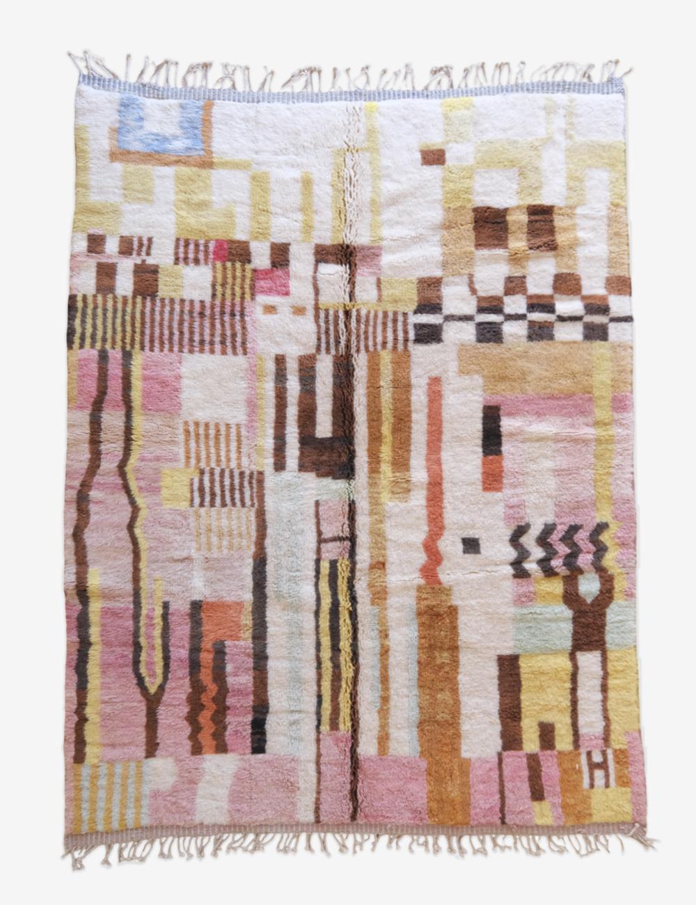 Moroccan Beni MRirt Wool Rug 10.5 x 7.1 ft / 319 x 218 cm - Surcoma