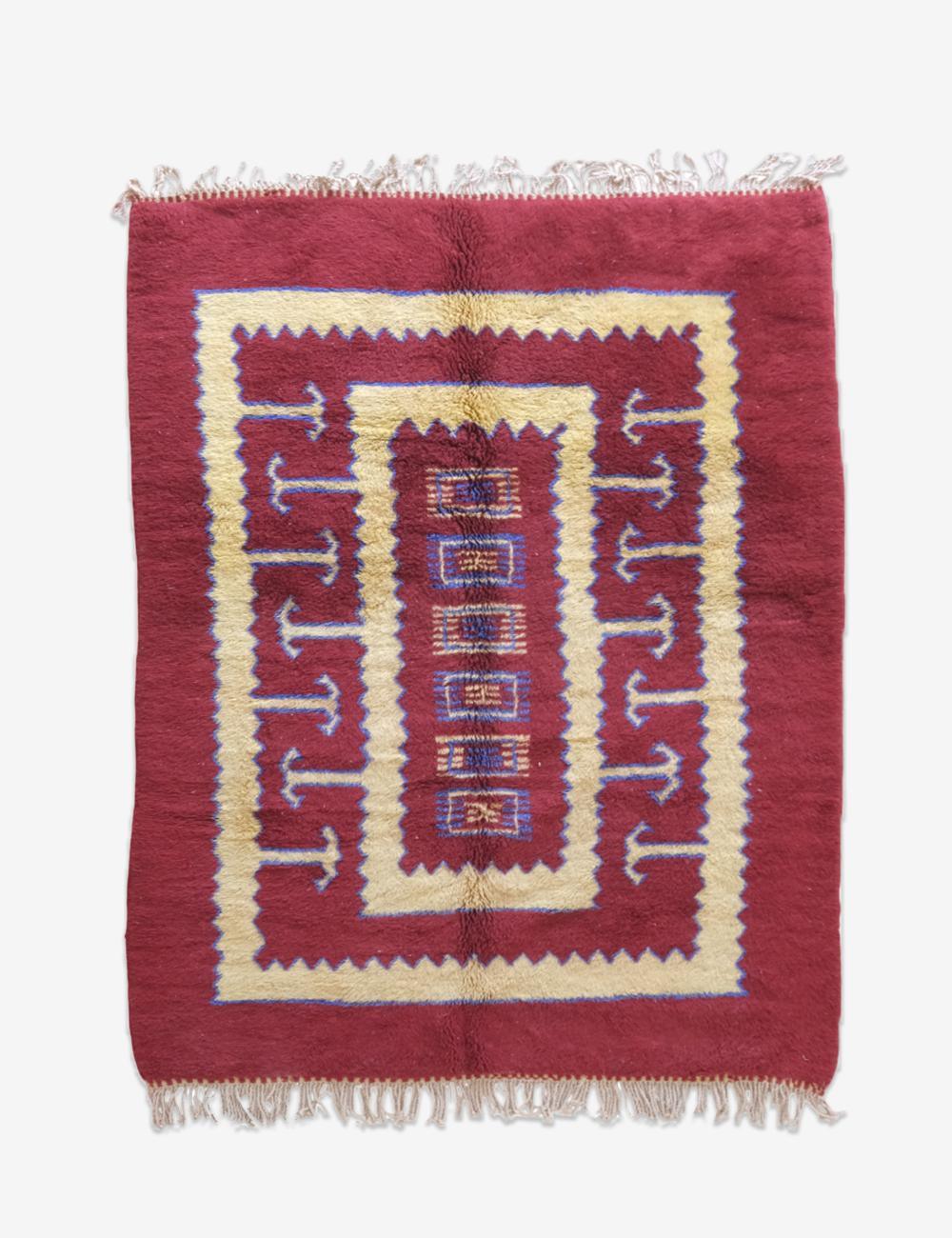 Moroccan Beni Mrirt Wool Rug 9.8 x 7.1 ft / 298 x 217 cm - Surcoma