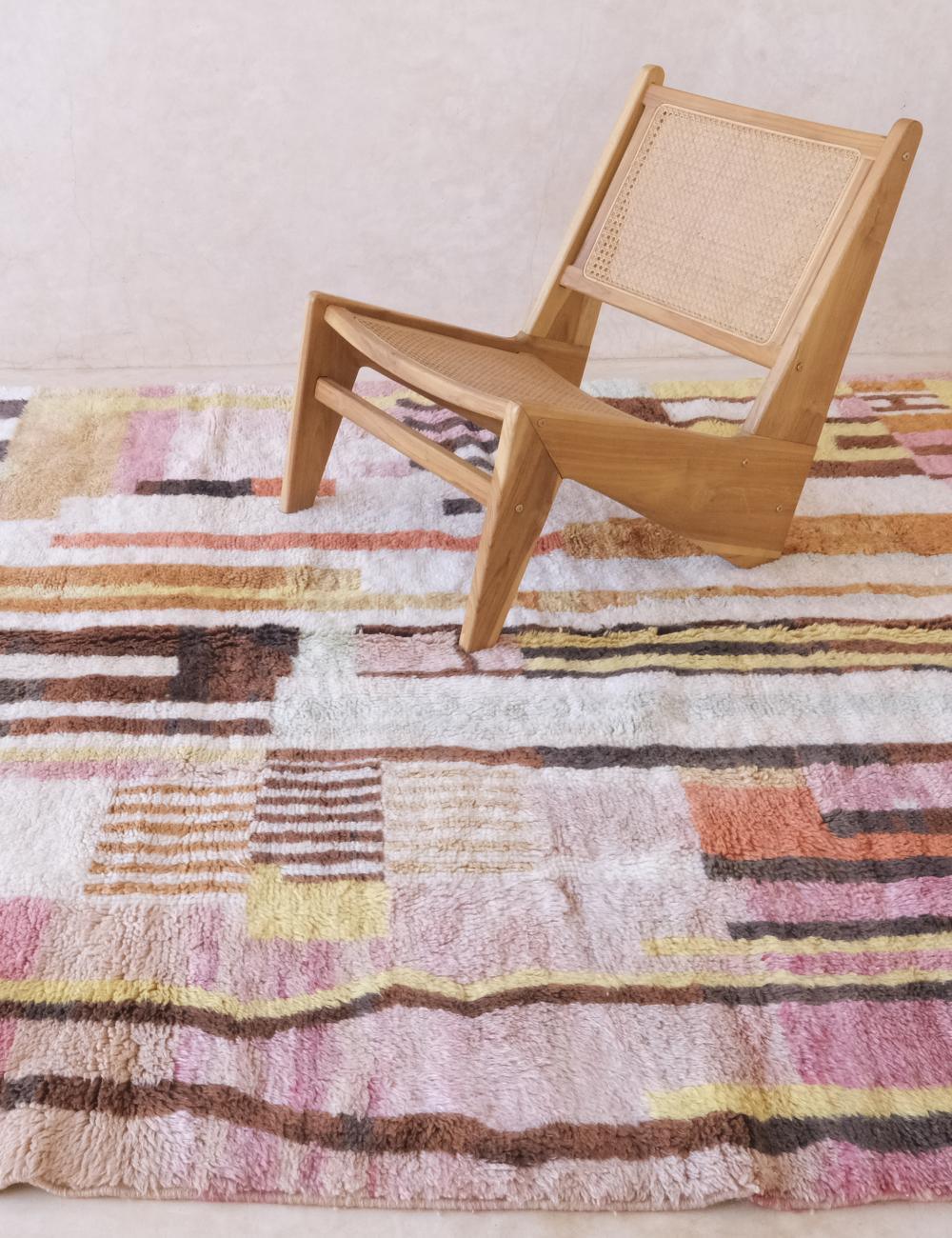 Moroccan Beni MRirt Wool Rug 10.5 x 7.1 ft / 319 x 218 cm - Surcoma